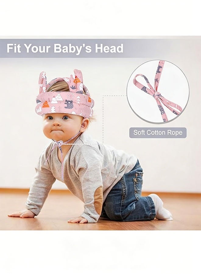 oldlaiben Baby Head Protector,Baby Helmet For Crawling Walking,Adjustable Protective Cap,Lightweight Infant Safety Head Guard Cap,Baby Helmet Breathable,Anti-Collision, Adjustable Toddler Head Protection,With Soft Cushion For Crawling & Walking Infants,Toddlers(Pink) - Image 4